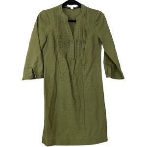 Boden Linen Dress, Olive Green, Size 2R